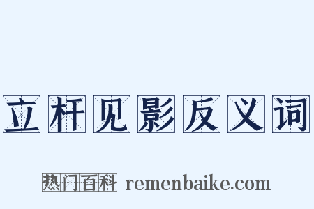立杆见影反义词是什么意思的图片